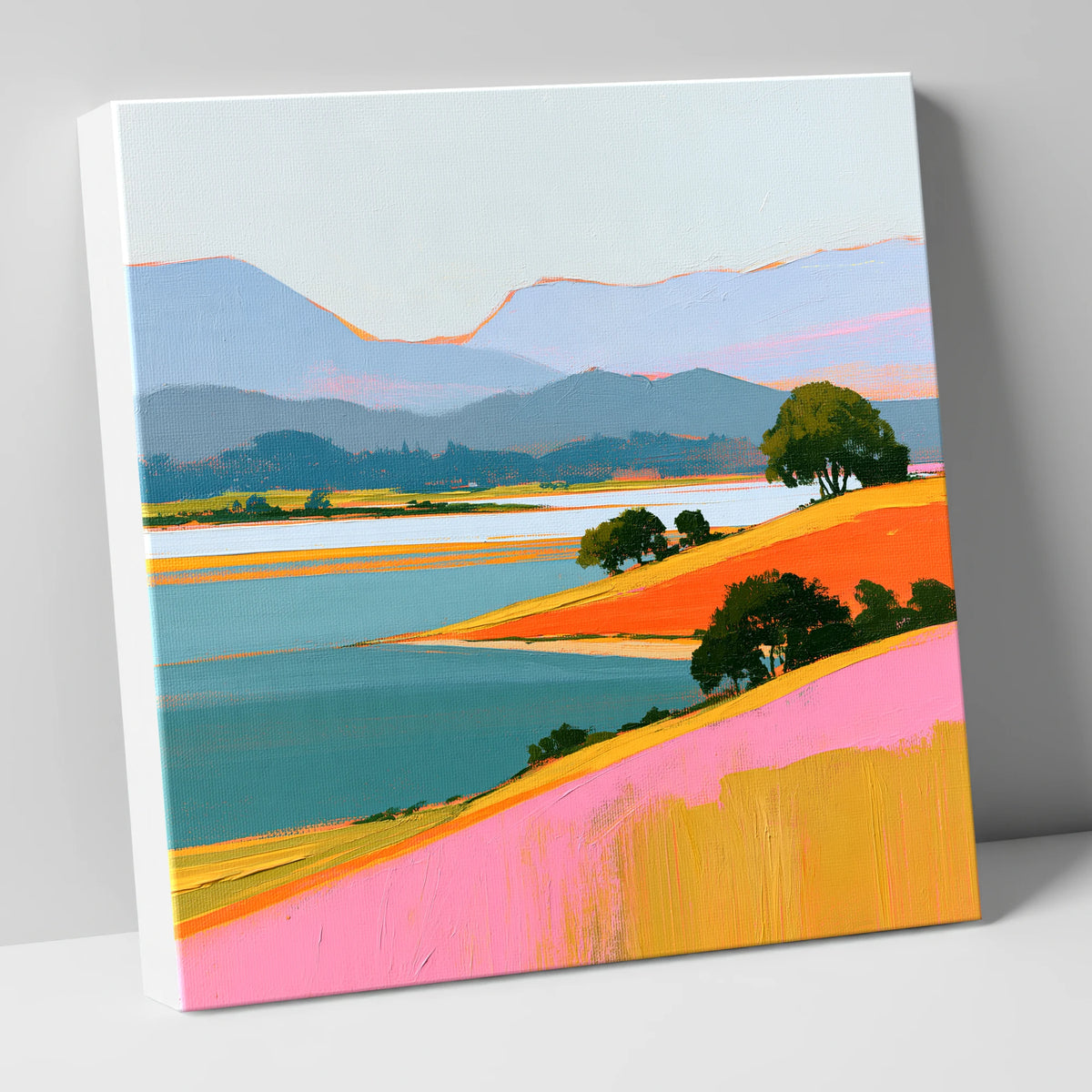 Vibrant Fells and Teal Lake lake district lake canvas wall art