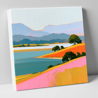 Vibrant Fells and Teal Lake lake district lake canvas wall art