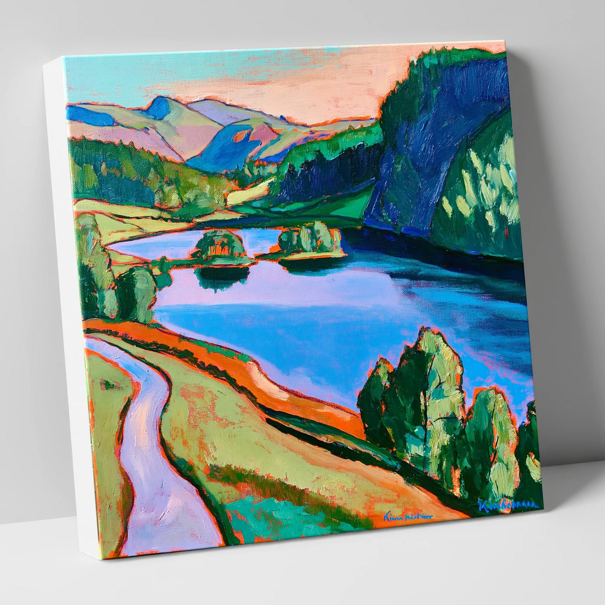 Colourful Path Beside Rydal Water lake district lake canvas wall art