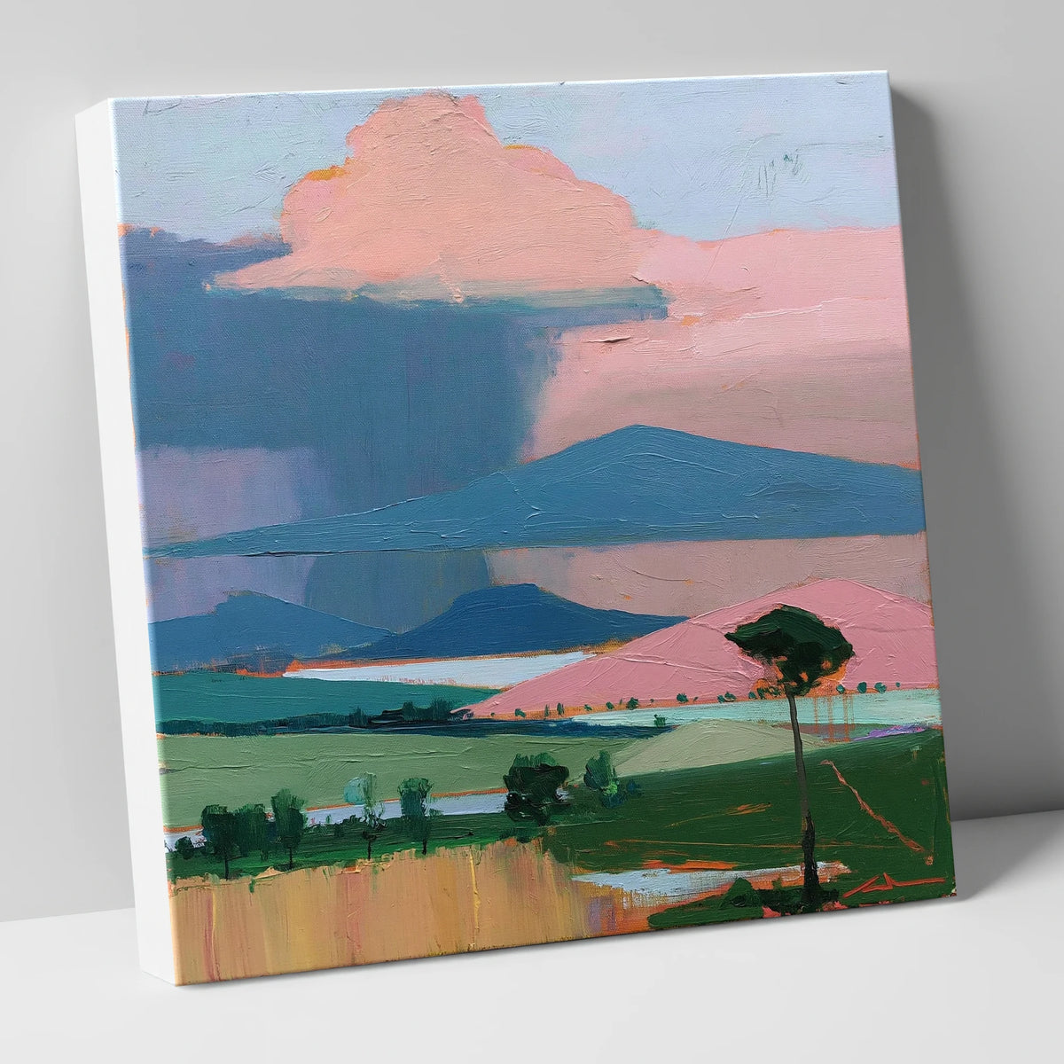 Teal Storm Over Lakeland Fells lake district sky canvas wall art