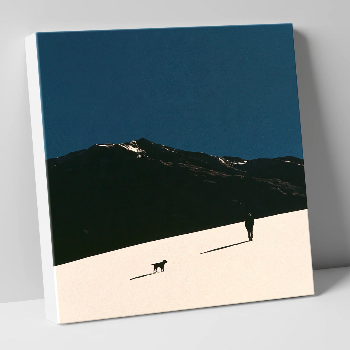 Silhouetted Dog Walker on Skiddaw gifts for dog walkers canvas wall art