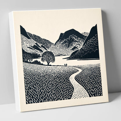Winding Path at Buttermere lake district lake canvas wall art