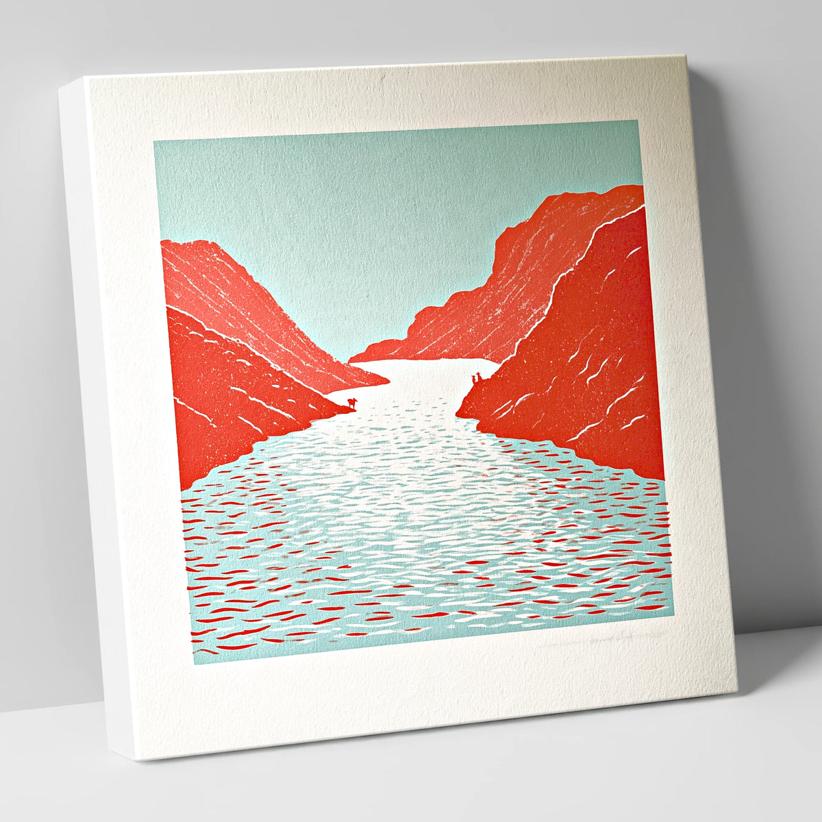 Bold Red Fells and Lake lake district lake canvas wall art