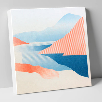 Geometric Ennerdale Water and Fells lake district valley canvas wall art