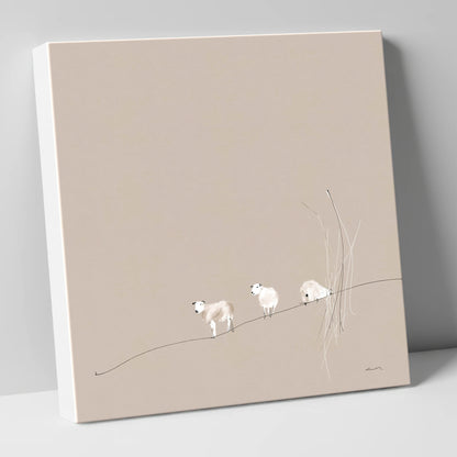 Minimalist Herdwicks on a Fellside lake district wildlife canvas wall art