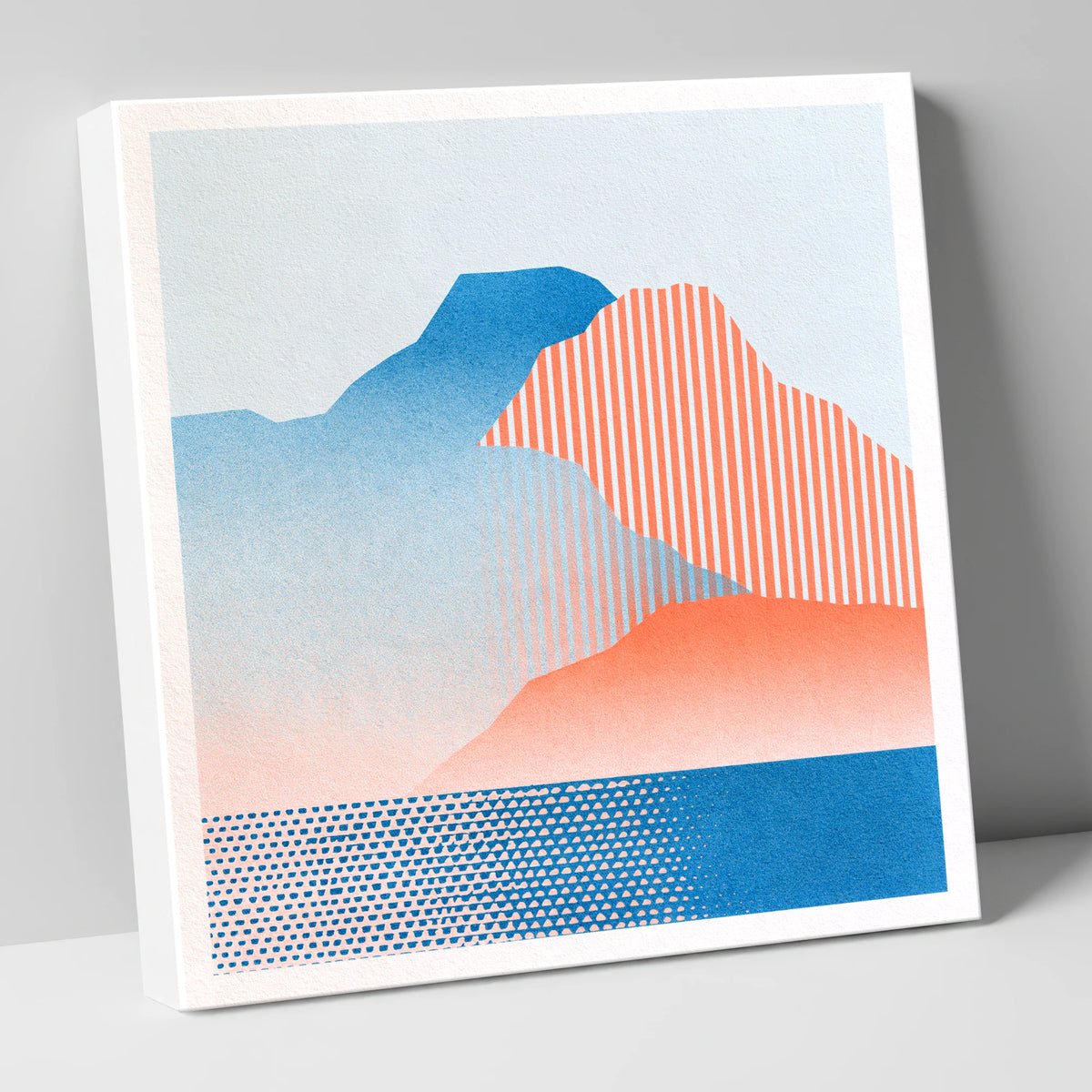 Geometric Great Gable In Coral lake district fell canvas wall art