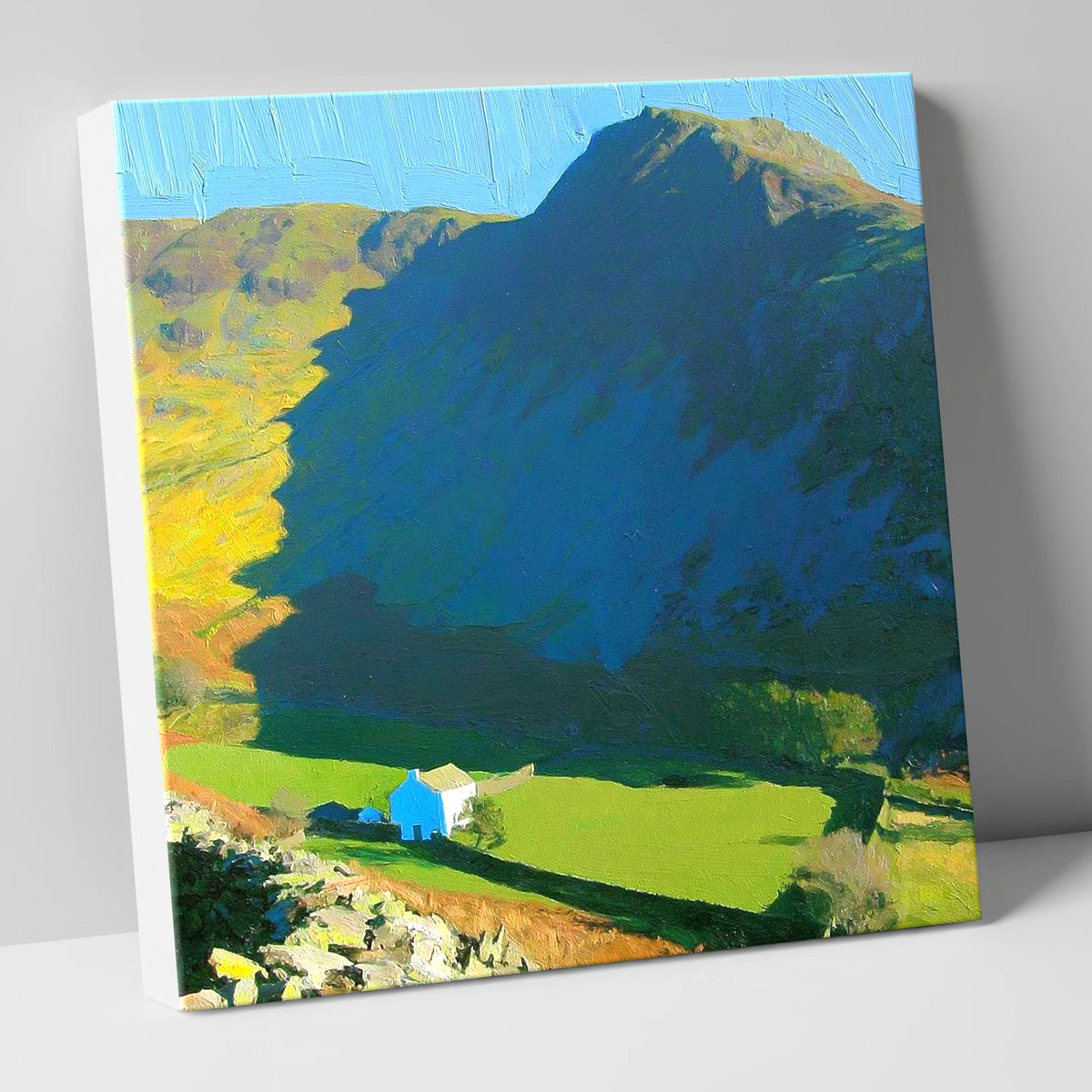 Harter Fell Over Valley Farm lake district fell canvas wall art