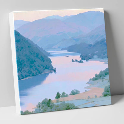 Winding Ullswater at Dawn lake district lake canvas wall art