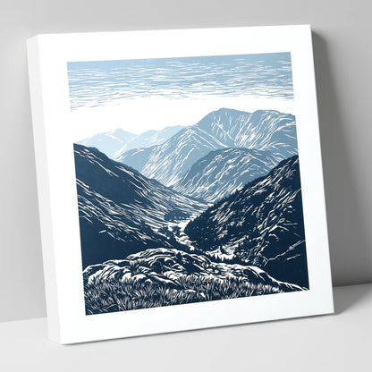 Blue Valley From The Summit lake district fell canvas wall art