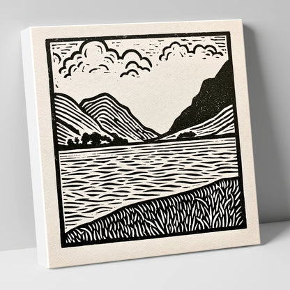 Ullswater in Monochrome lake district lake canvas wall art