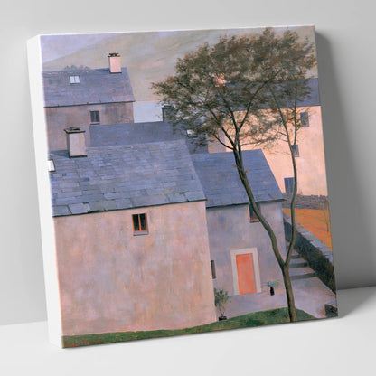 Pastel Light on Slate Cottages lake district village canvas wall art