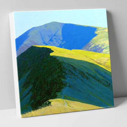 Great Rigg Sunlit Ridge Path lake district fell canvas wall art
