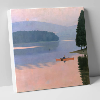 Sunrise Kayak on Pastel Waters lake district walking canvas wall art
