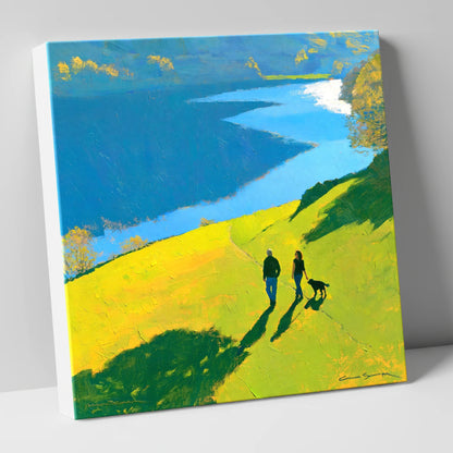 Sunlit Grasmere Dog Walk gifts for dog walkers canvas wall art