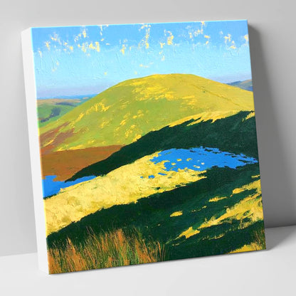 Sunlit Little Mell Fell lake district fell canvas wall art