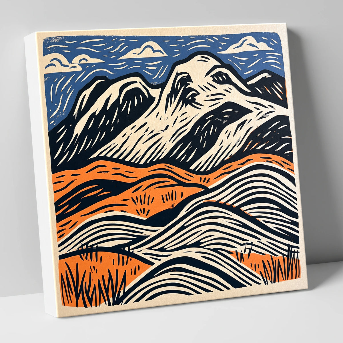 Bowfell Over Orange Fells lake district fell canvas wall art