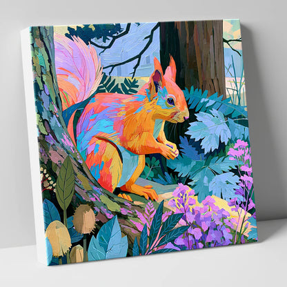 Vibrant Woodland Red Squirrel lake district wildlife canvas wall art
