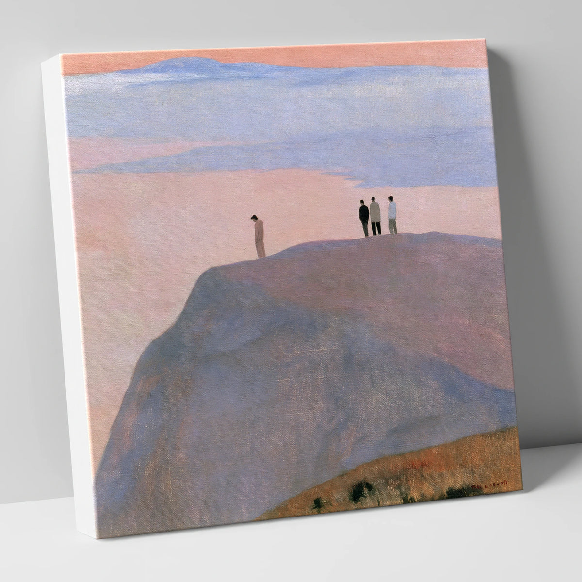 Fell Top Walkers at Dusk lake district fell canvas wall art