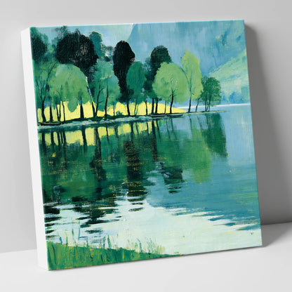 Still Lake Reflections at Dawn lake district lake canvas wall art