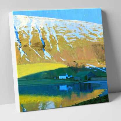Sunlight On High Tove Snow Gullies lake district fell canvas wall art
