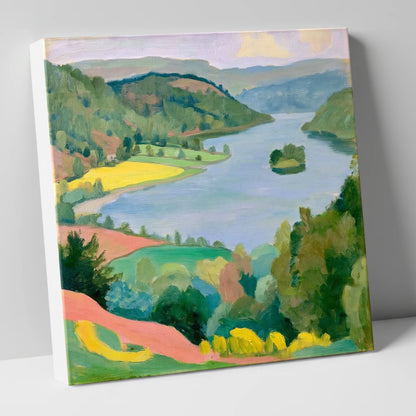 Vibrant Rydal Water from Above lake district lake canvas wall art
