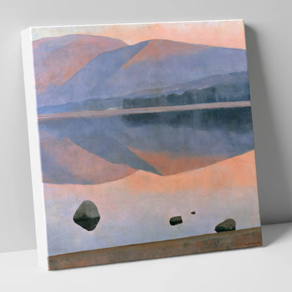 Dusk Fells Reflected on Calm Water lake district lake canvas wall art