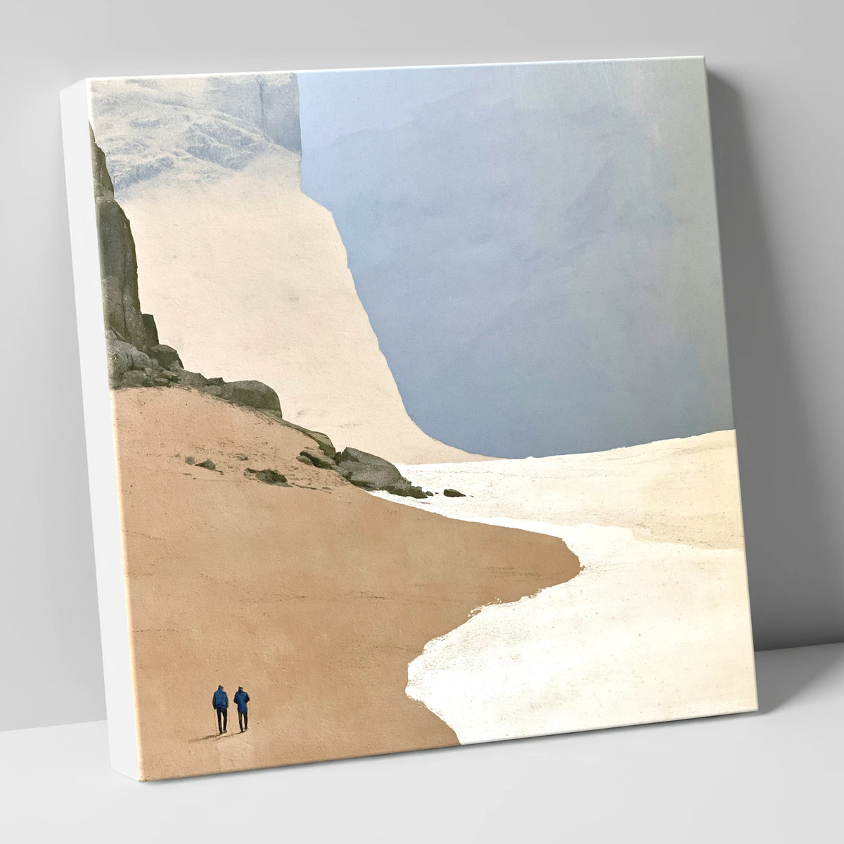 Fell Walkers Beneath Great Cliffs lake district fell canvas wall art