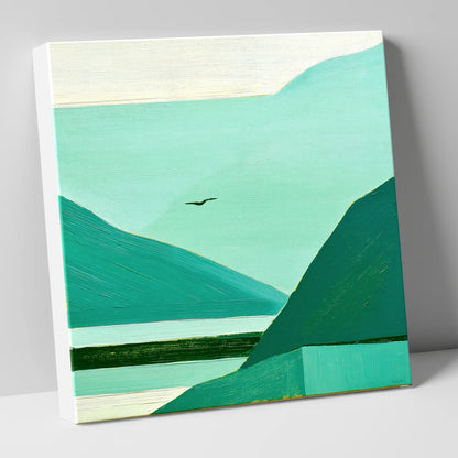 Teal Dawn Mist in Borrowdale lake district sky canvas wall art
