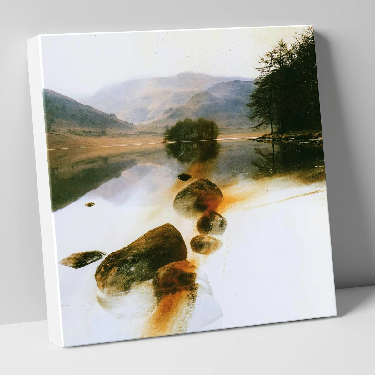Copper Shallows at Rydal Water lake district lake canvas wall art