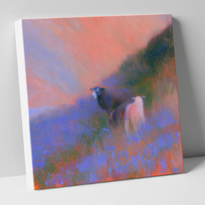 Twilight Herdwicks on the Fell lake district wildlife canvas wall art