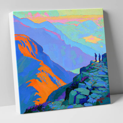Vibrant Sunlight on the Summit lake district fell canvas wall art