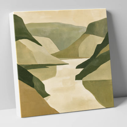 Geometric Fells and Pale Lake lake district lake canvas wall art