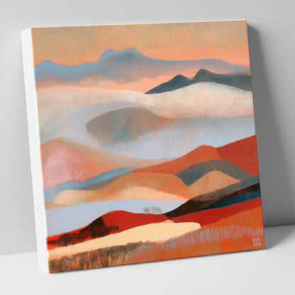Rolling Terracotta Fells Under Cloud lake district fell canvas wall art