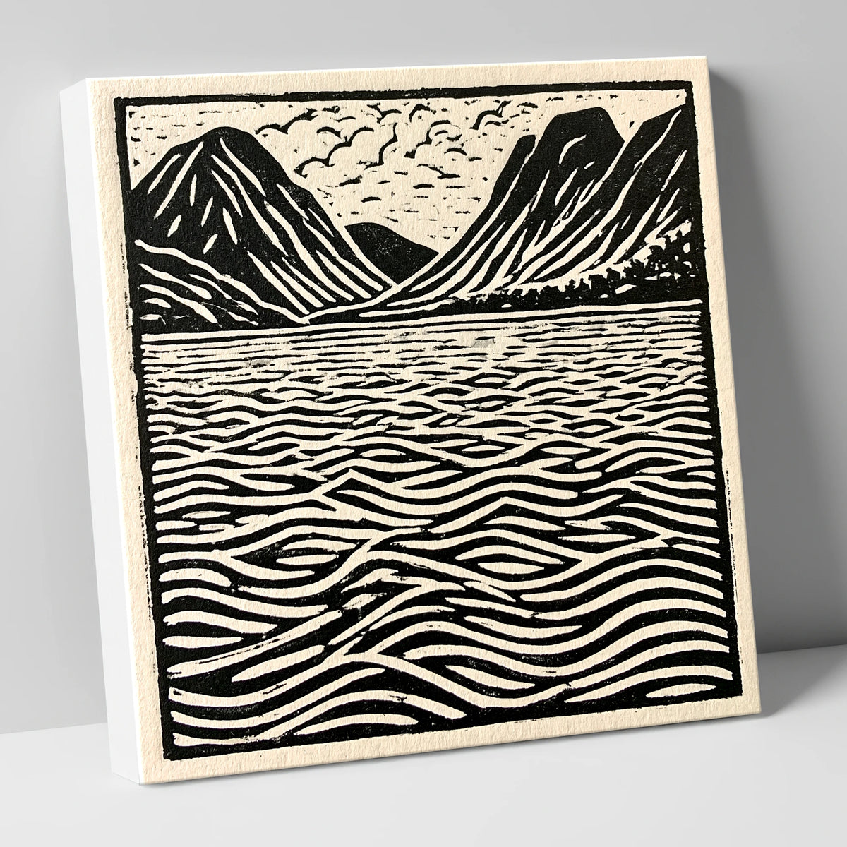 Bold Fells Over Dawn Waters lake district lake canvas wall art