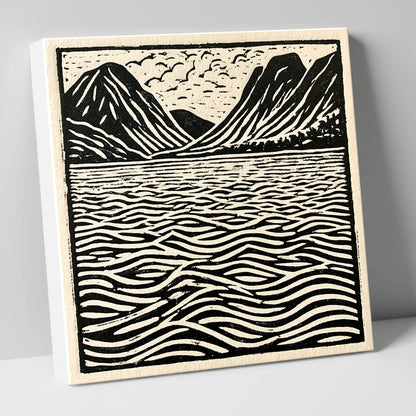 Bold Fells Over Dawn Waters lake district lake canvas wall art