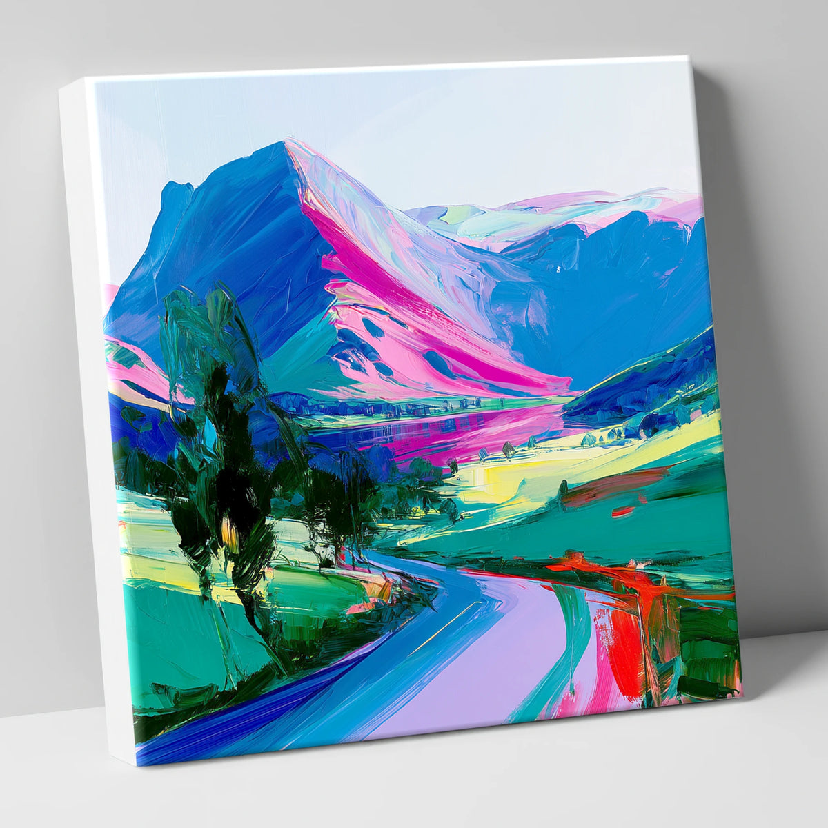 Vivid Magenta Lake District Fells lake district fell canvas wall art