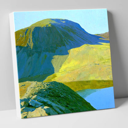 Vibrant Green Gable and Tarn lake district fell canvas wall art