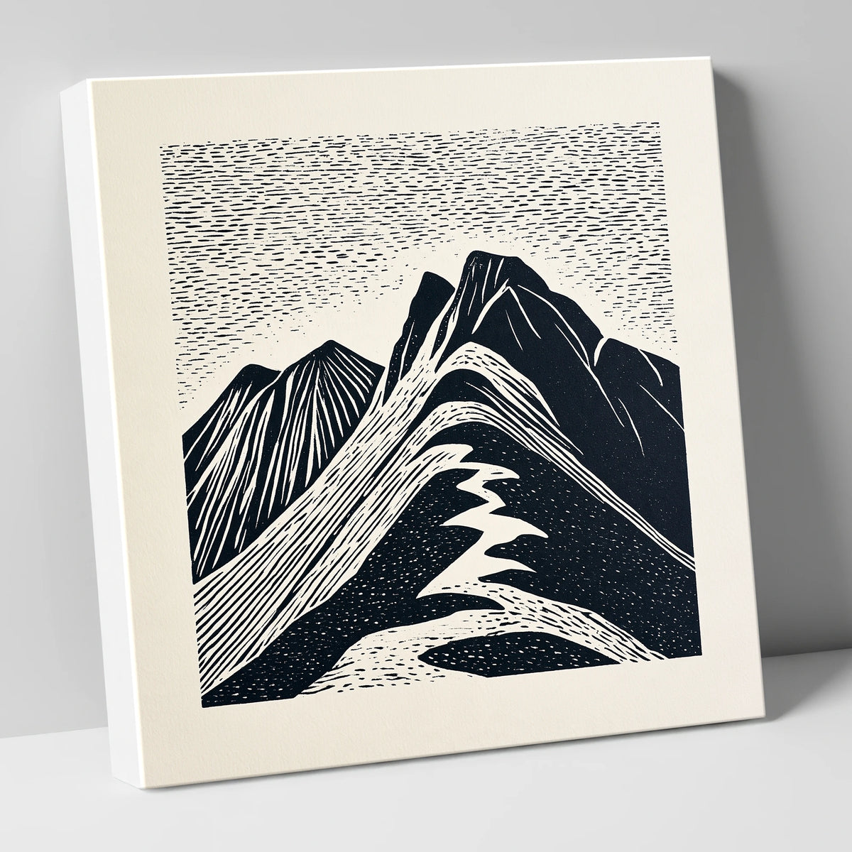 Bowfell Summit in Monochrome lake district fell canvas wall art