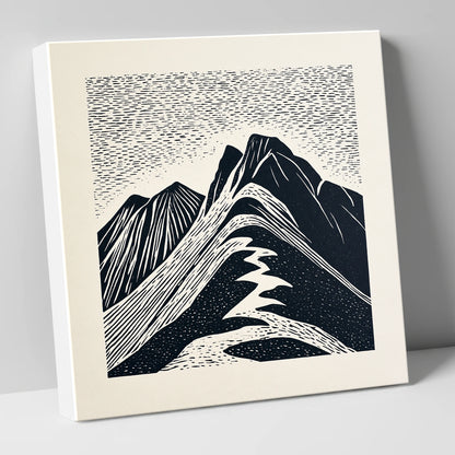 Bowfell Summit in Monochrome lake district fell canvas wall art
