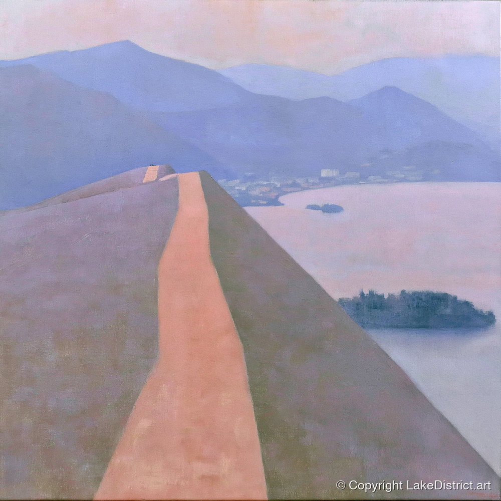 Cat Bells Path Above Derwentwater - lake district fell art print and canvas by Alistair Thorne A.I