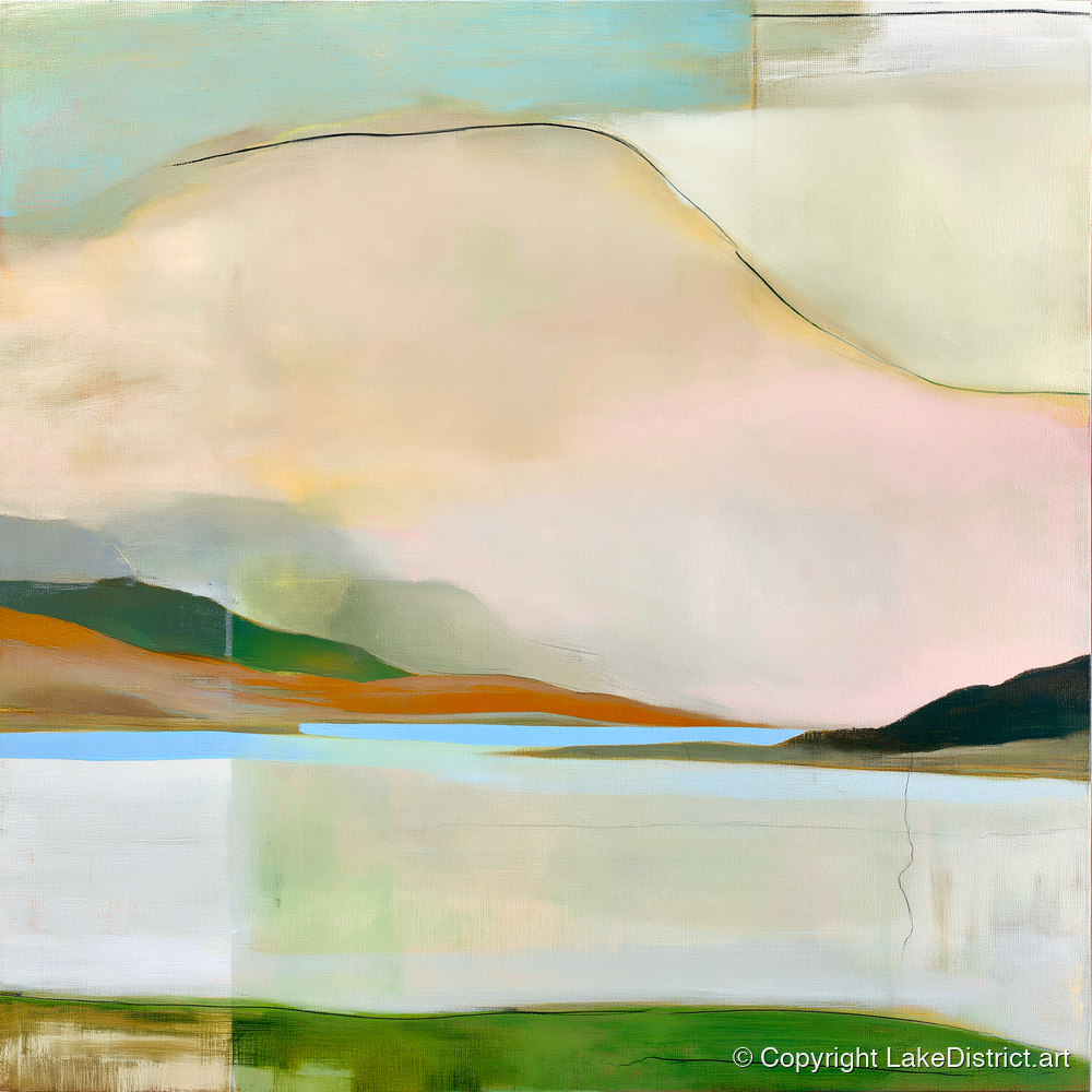 Contemporary Fells Under Storm Clouds - lake district sky art print and canvas by Eleanor Croft A.I