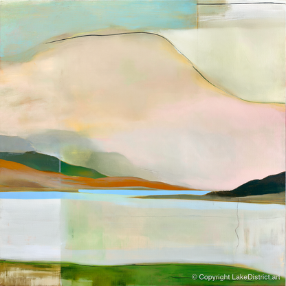 Contemporary Fells Under Storm Clouds - lake district sky art print and canvas by Eleanor Croft A.I