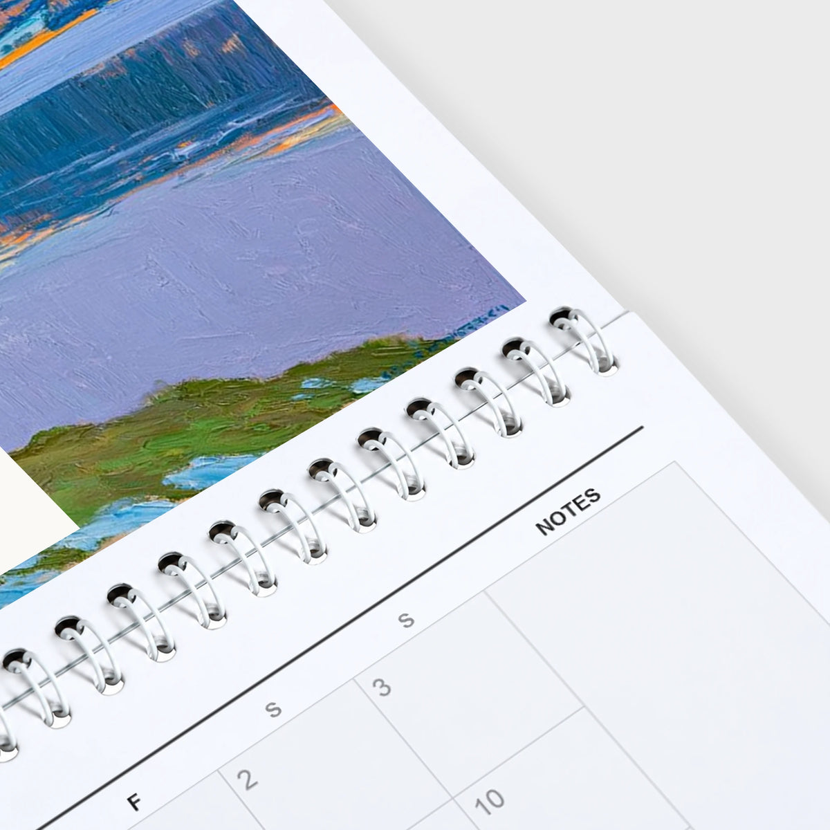 Derwentwater 2027 wall calendar hanging in a corner