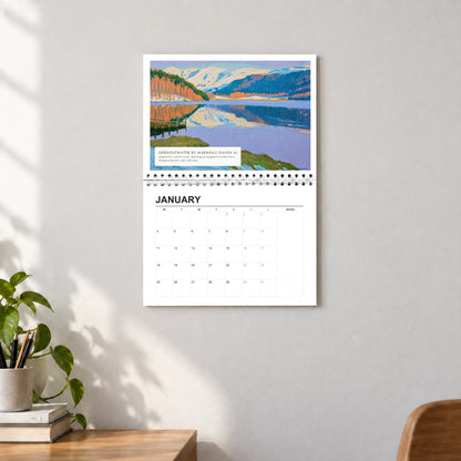 Derwentwater 2027 wall calendar hanging in a lounge