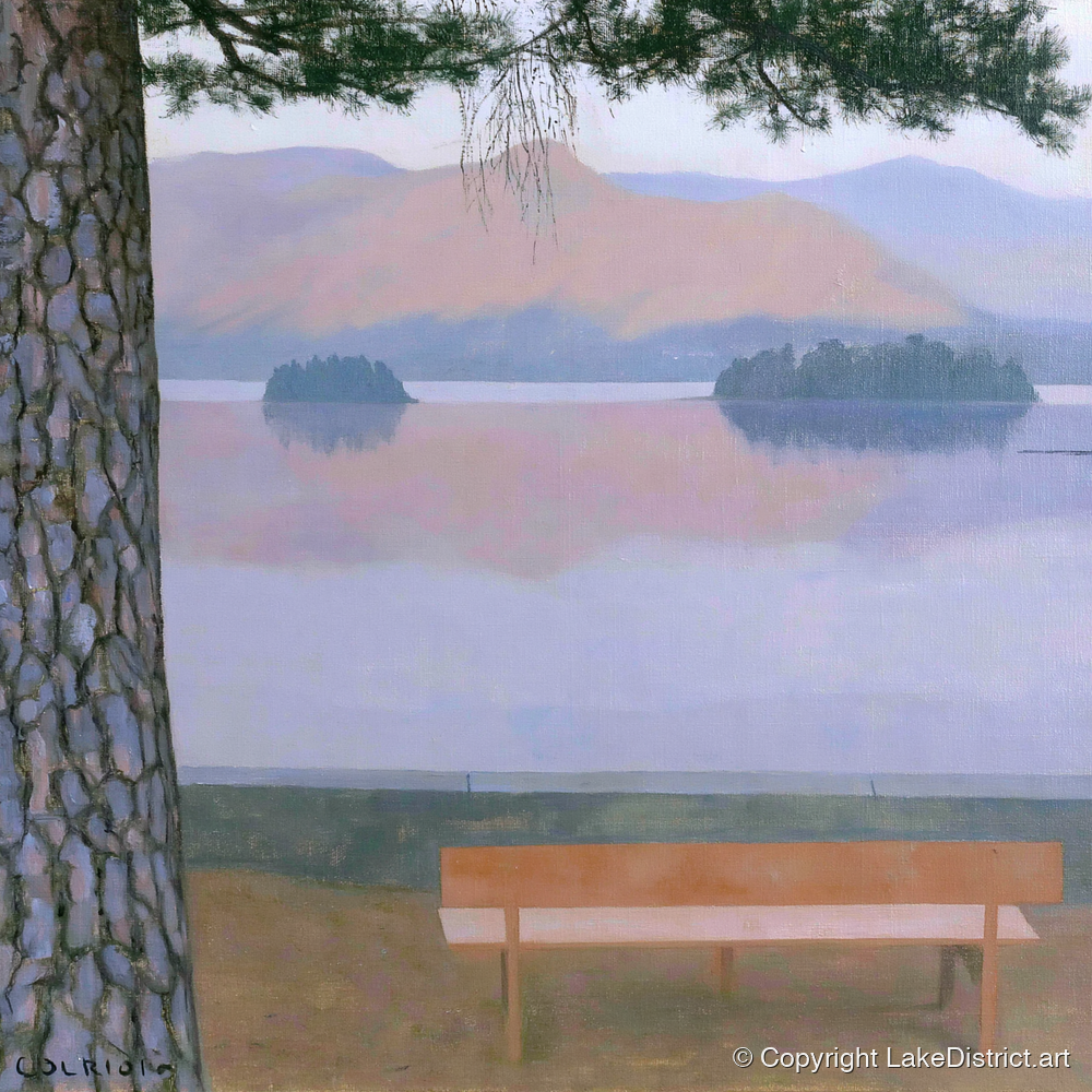 Derwentwater Dusk from Friar's Crag - lake district village art print and canvas by Alistair Thorne A.I