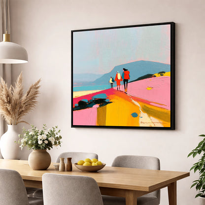 Bright Fell Ridge Walkers lake district fell wall art displayed in a dining room