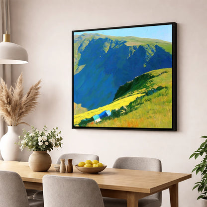 Summer Shadows at Dove Crag lake district fell wall art displayed in a dining room