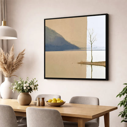 Minimalist Tree at Bassenthwaite Lake lake district lake wall art displayed in a dining room