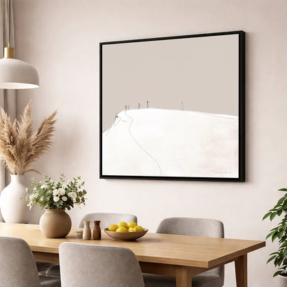 Distant Hikers on a Fell lake district fell wall art displayed in a dining room