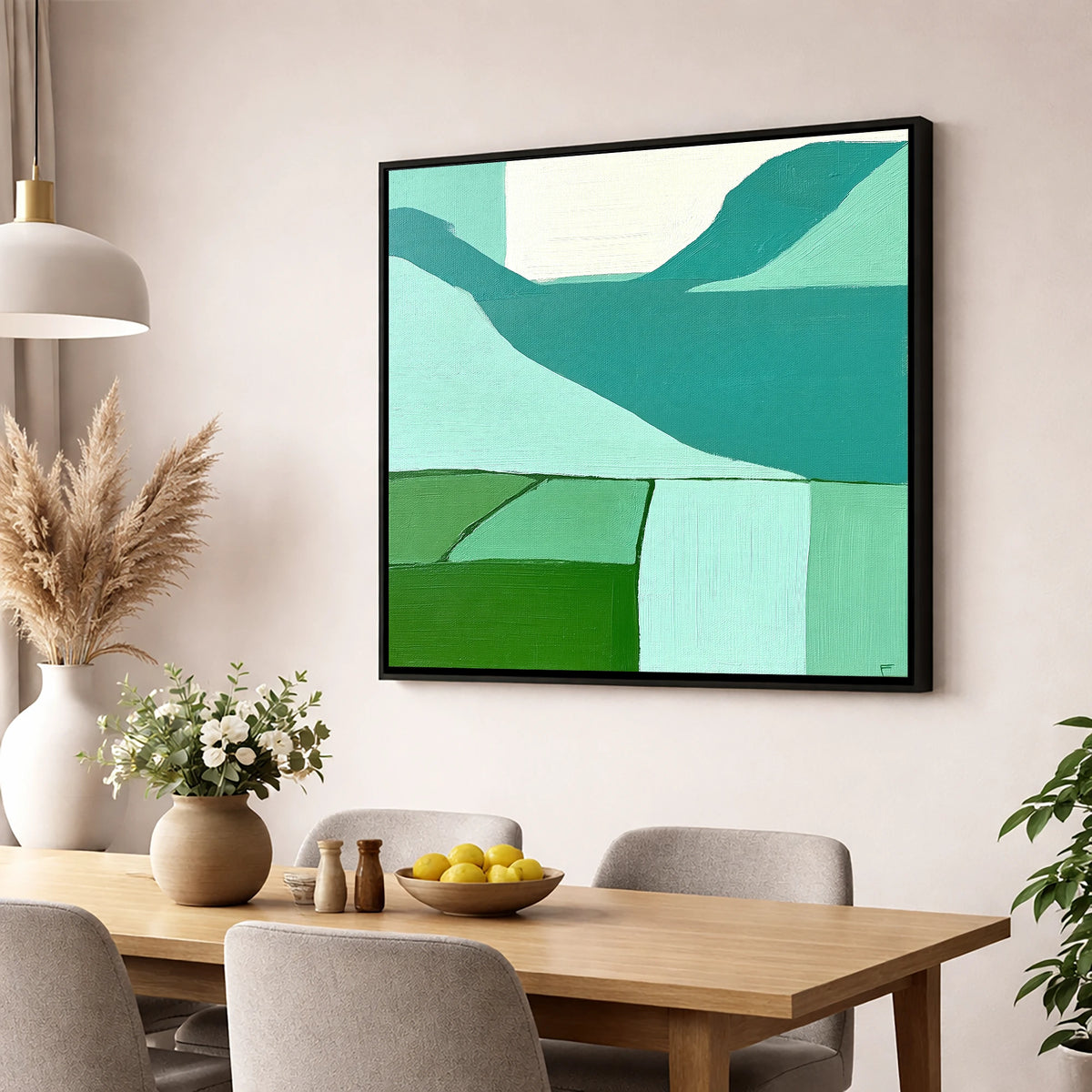 Abstract Scafell Pike Above Wastwater lake district fell wall art displayed in a dining room